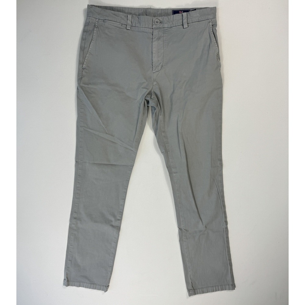 Vineyard Vines Men’s 34x32 (34x31) Slim Fit Chino Pants Grey Stretch Modern